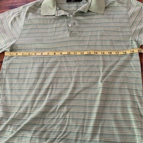 Alan Flusser Egyptian Cotton Golf Polo Green Pattern Sz M - Picture 5 of 6